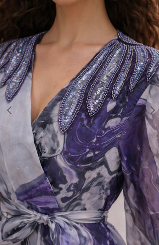 Violet Marble Illusion Dress