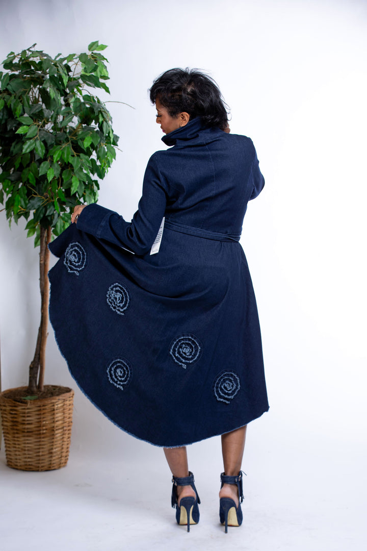 Samuel Dong's High-low Denim Coat Dress