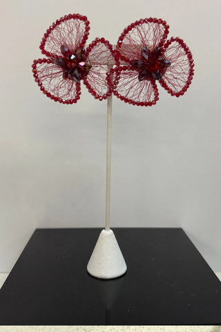 Mesh Glitter Flower Earring