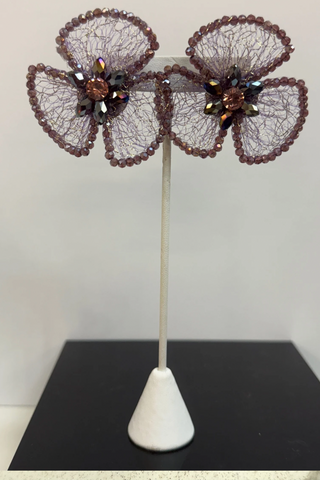 Mesh Glitter Flower Earring