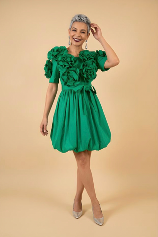 Samuel Dong Rosette Bloom Bubble Dress