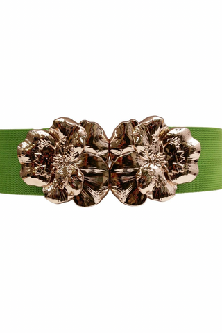 Metallic Bloom Stretch Belt 🌸✨