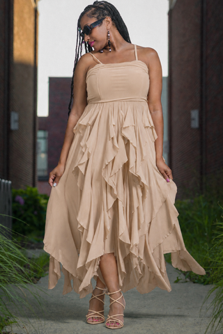 Mesh Ruffle Dress
