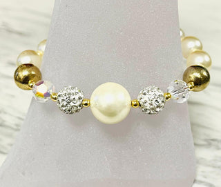 Crystal Pearl Halo Bracelet