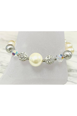 Crystal Pearl Halo Bracelet