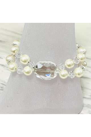 Pearl Cascade Crystal Bracelet