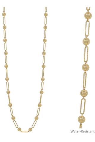 Golden Orbit Pearl Necklace