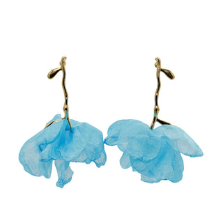 Golden Stem Blossom Earrings