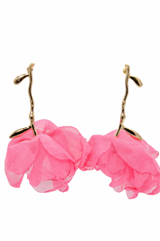 Golden Stem Blossom Earrings