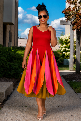 Samuel Dong Kaleidoscope Tulip Dress