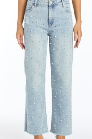 💎✨ Frosted Pearl & Sparkle Denim