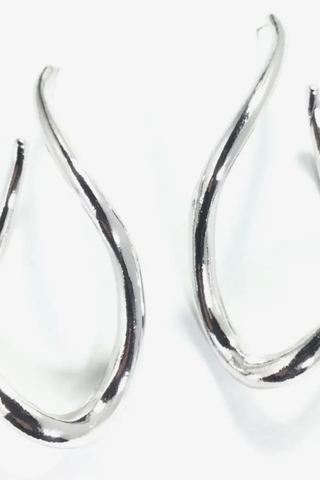 Liquid Metallic Loop Earrings ✨🤍
