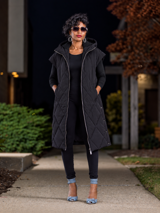 Street Chic Hooded Maxi Vest 🖤