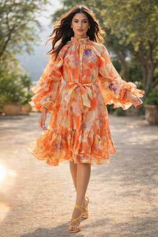 Sunset Sorbet Flow Dress