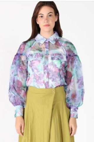 Watercolor Botanical Blouse 🌸