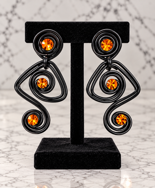 Orange After Dark Statement Earrings