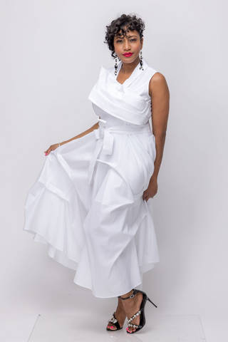 Samuel Dong's Cross-Over Dress (3 Color Options)