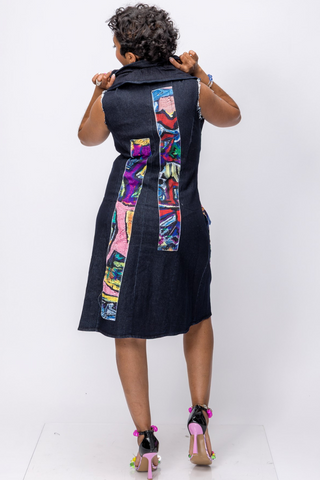 Samuel Dong's Denim Patchwork Dress