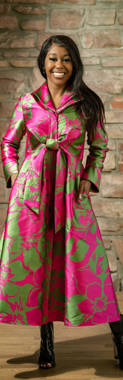 Samuel Dong's Floral Double Collared Dress