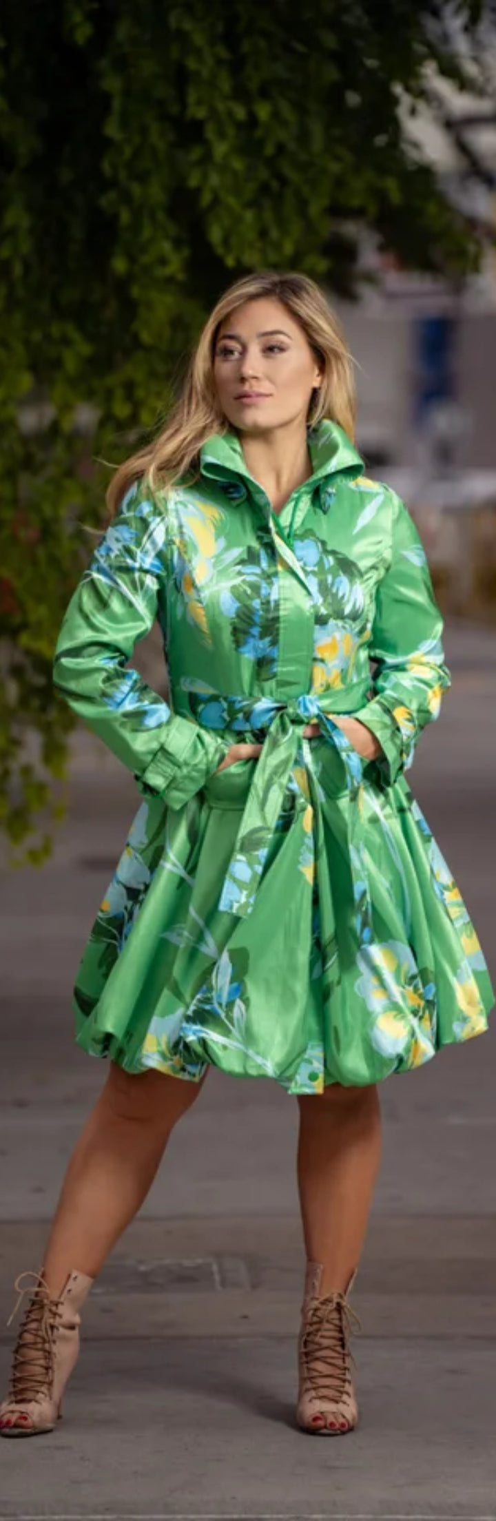 Samuel Dong's Printed Bubble Coat Dress - (19 Options)