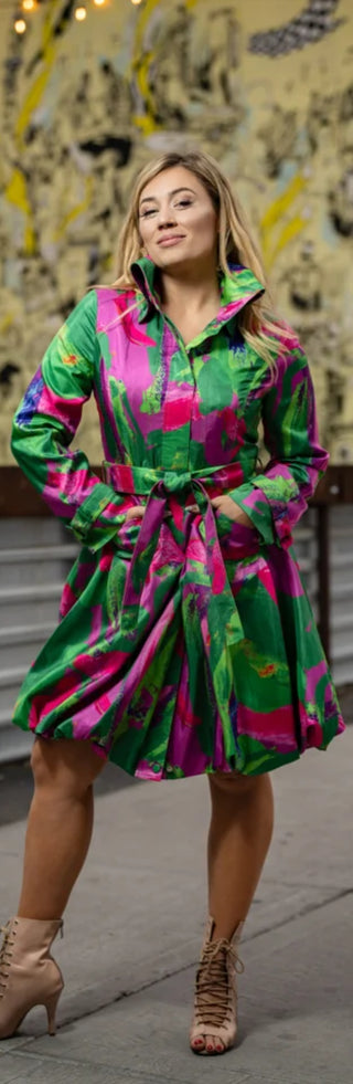 Samuel Dong's Printed Bubble Coat Dress - (19 Options)