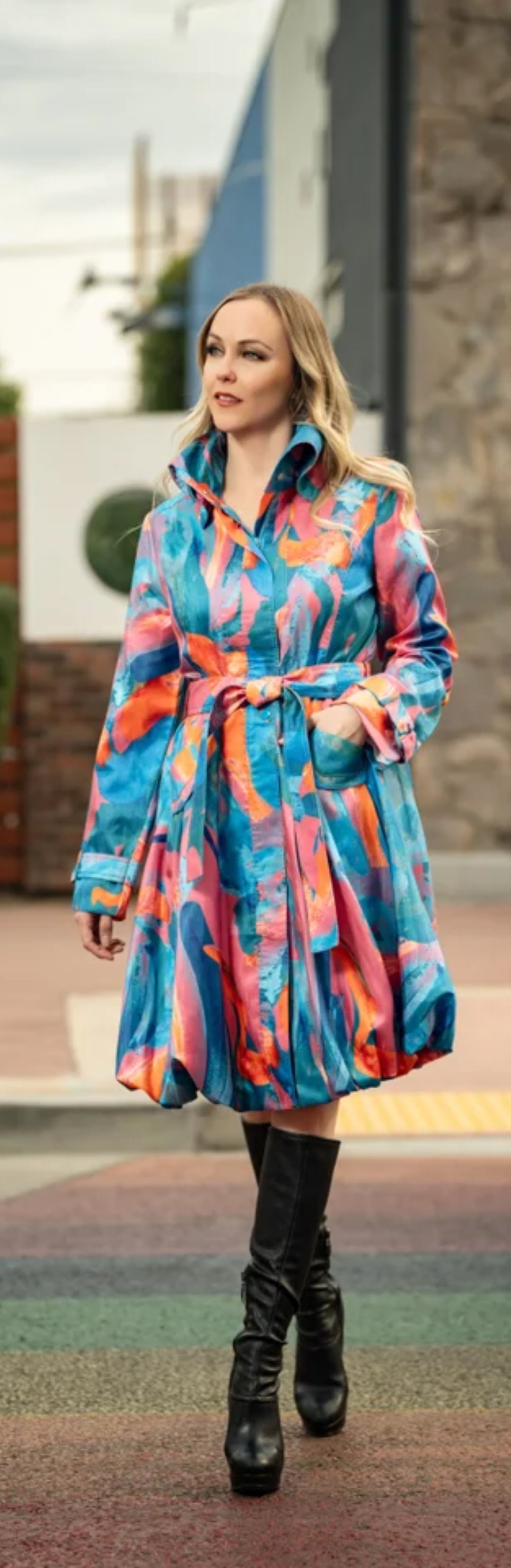 Samuel Dong's Printed Bubble Coat Dress - (19 Options)
