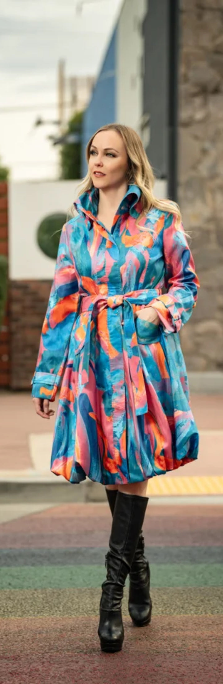 Samuel Dong's Printed Bubble Coat Dress - (19 Options)