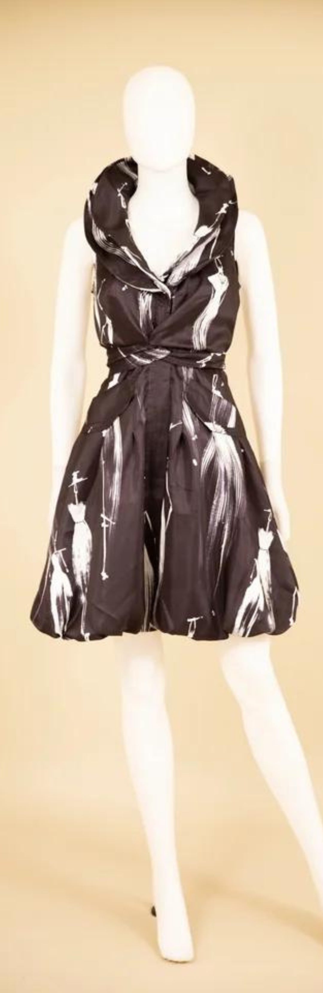 Samuel Dong's Print Double Collared Bubble Dress (17 Color Options)