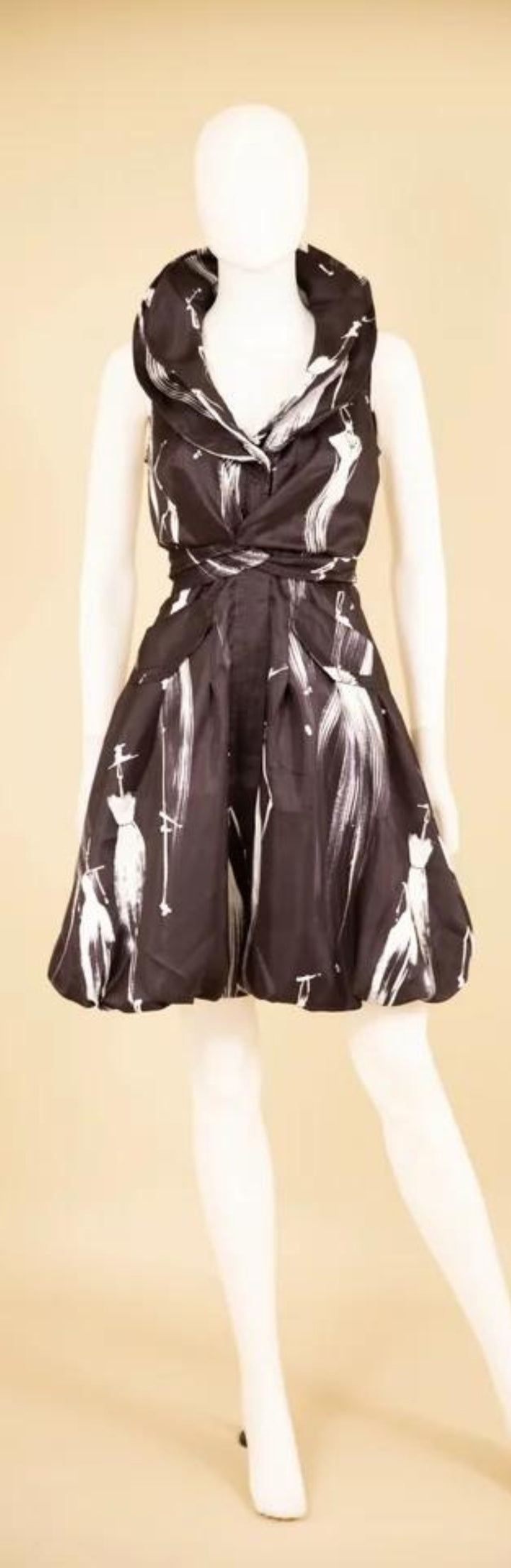 Samuel Dong's Print Double Collared Bubble Dress (17 Color Options)