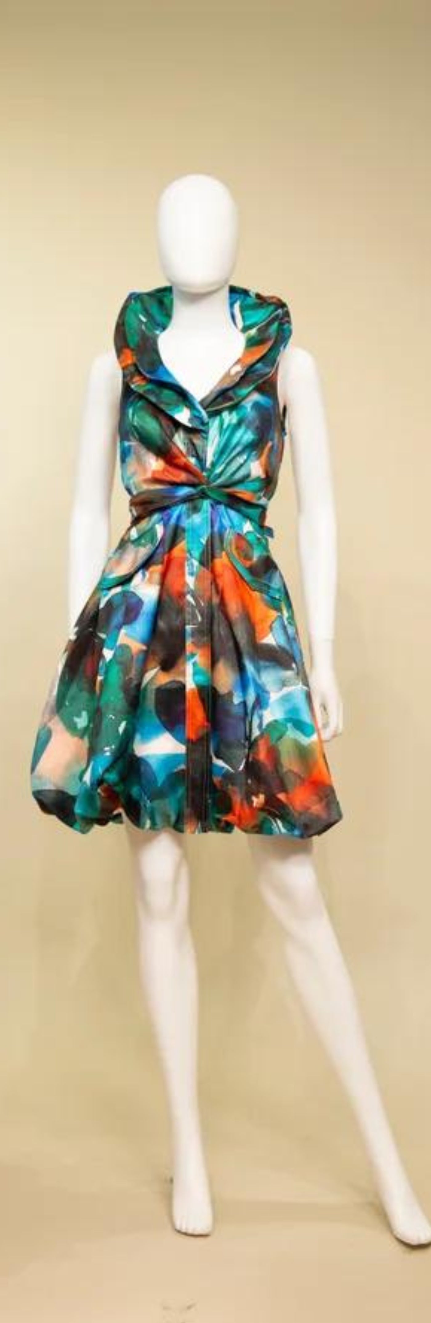 Samuel Dong's Print Double Collared Bubble Dress