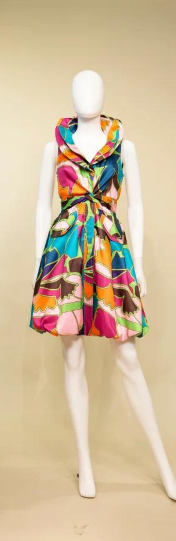 Samuel Dong's Print Double Collared Bubble Dress (17 Color Options)