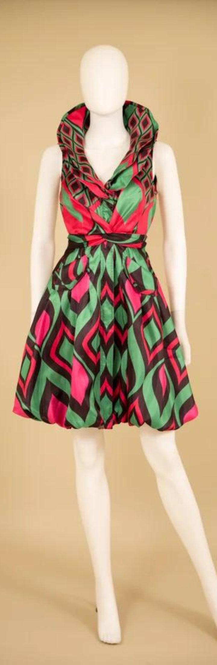Samuel Dong's Print Double Collared Bubble Dress (17 Color Options)