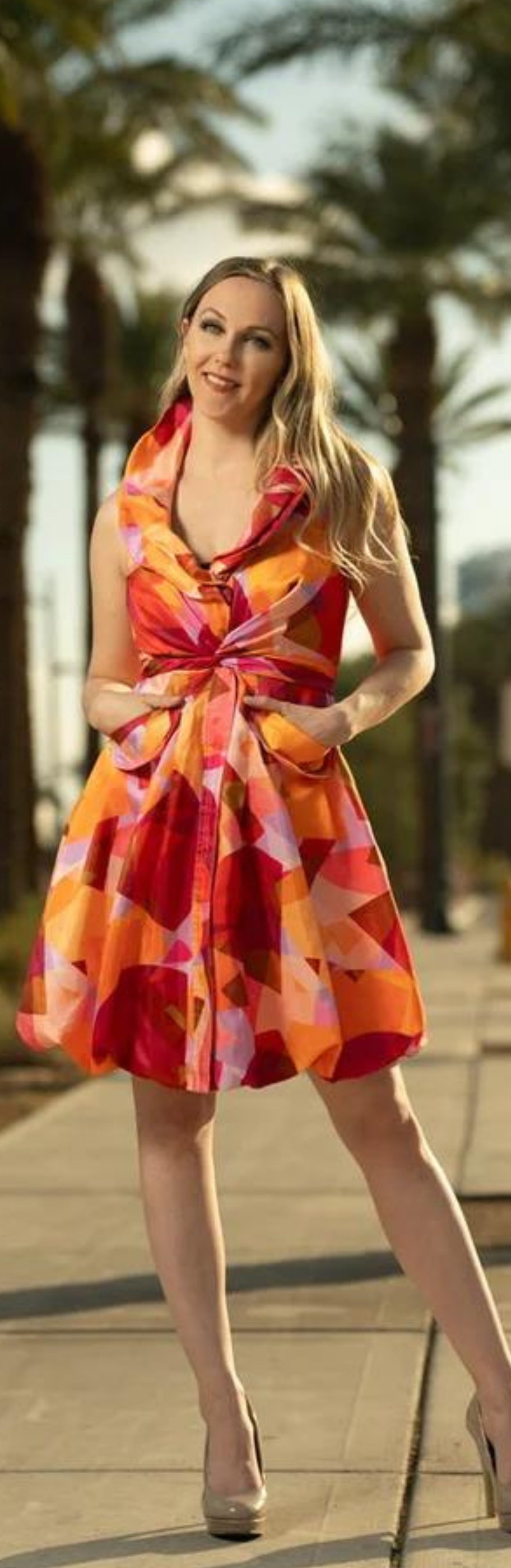 Samuel Dong's Print Double Collared Bubble Dress (17 Color Options)