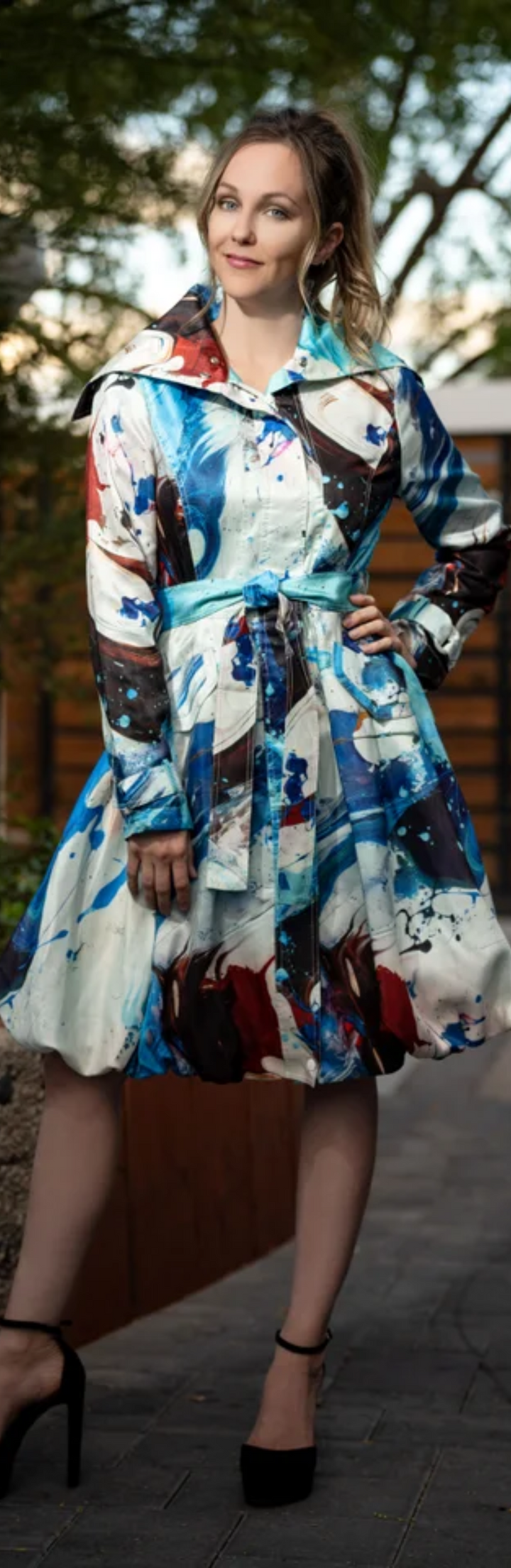 Samuel Dong's Printed Bubble Coat Dress - (19 Options)