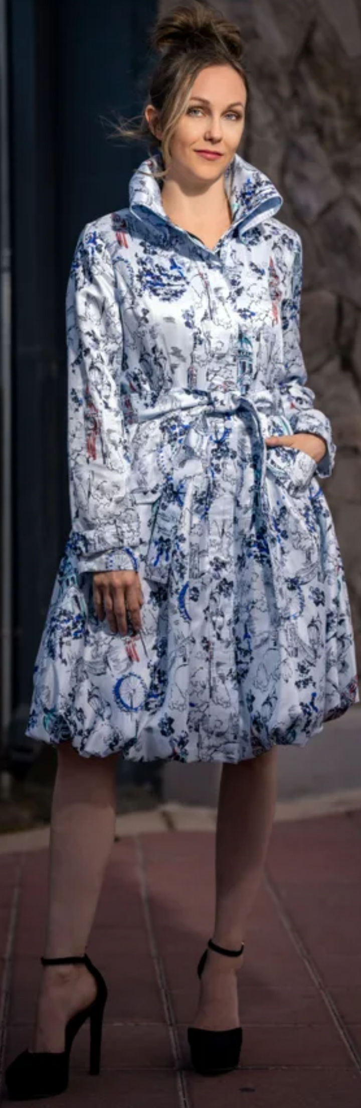 Samuel Dong's Printed Bubble Coat Dress - (19 Options)