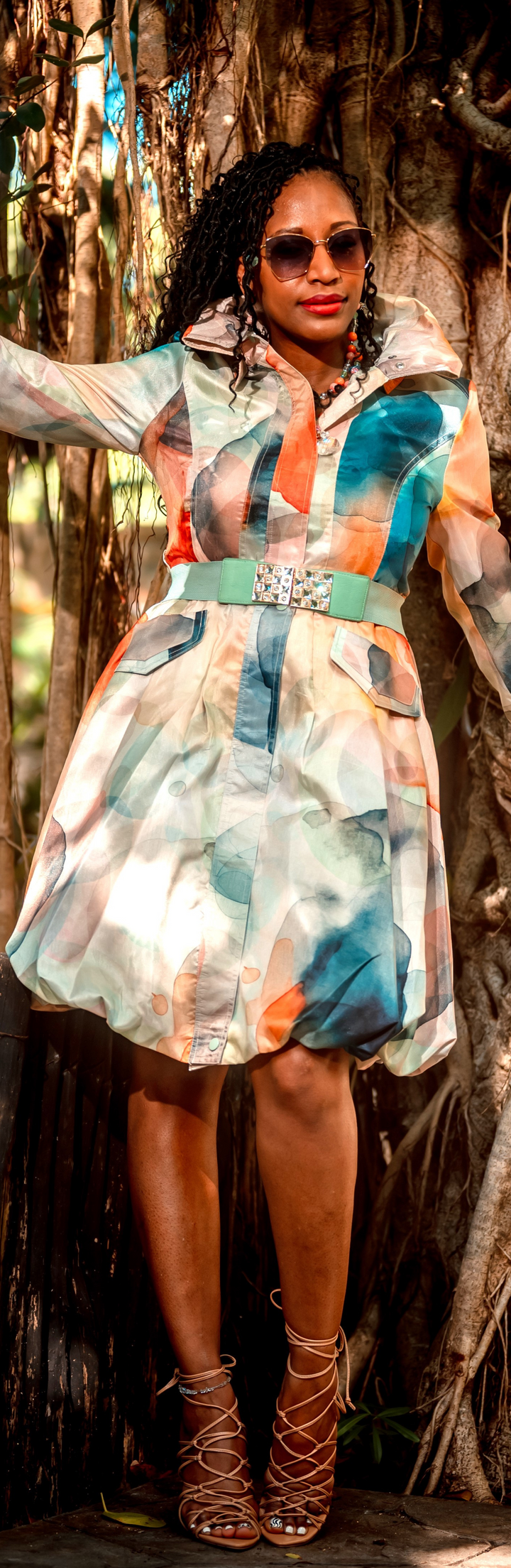 Samuel Dong's Printed Bubble Coat Dress - (19 Options)