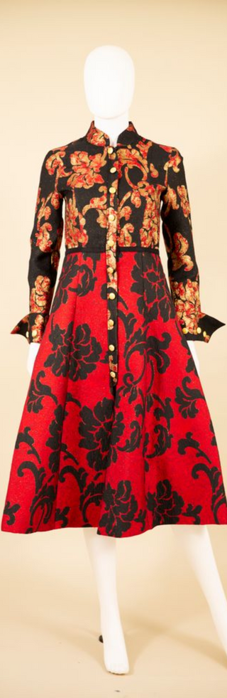 Samuel Dong's Evening Coat Dress - Red Only Samuel Dong's Evening Coat Dress - Red Only