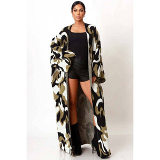 🌿 Urban Camo Cocoon Cardigan