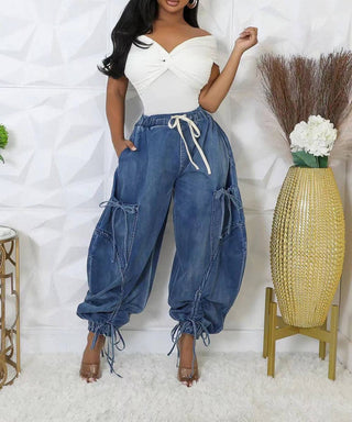 🤍 Laid-Back Drawstring Denim
