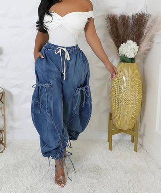 🤍 Laid-Back Drawstring Denim