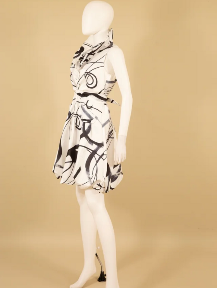 Samuel Dong's Printed Double Collar Bubble Dress (10 Color Options)