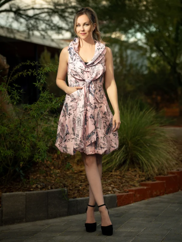 Samuel Dong's Printed Double Collar Bubble Dress (10 Color Options)