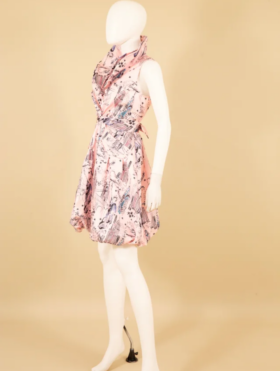 Samuel Dong's Printed Double Collar Bubble Dress (10 Color Options)