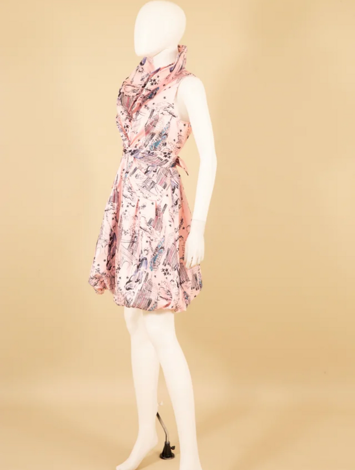Samuel Dong's Printed Double Collar Bubble Dress (10 Color Options)
