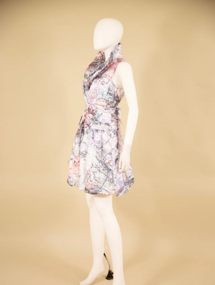 Samuel Dong's Printed Double Collar Bubble Dress (10 Color Options)