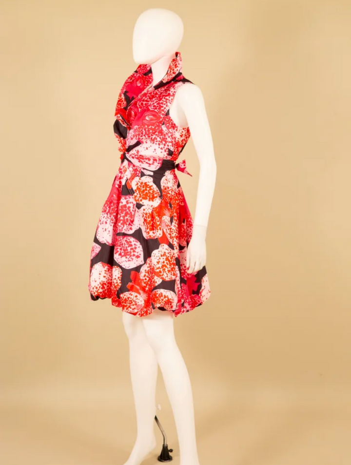 Samuel Dong's Printed Double Collar Bubble Dress (10 Color Options)