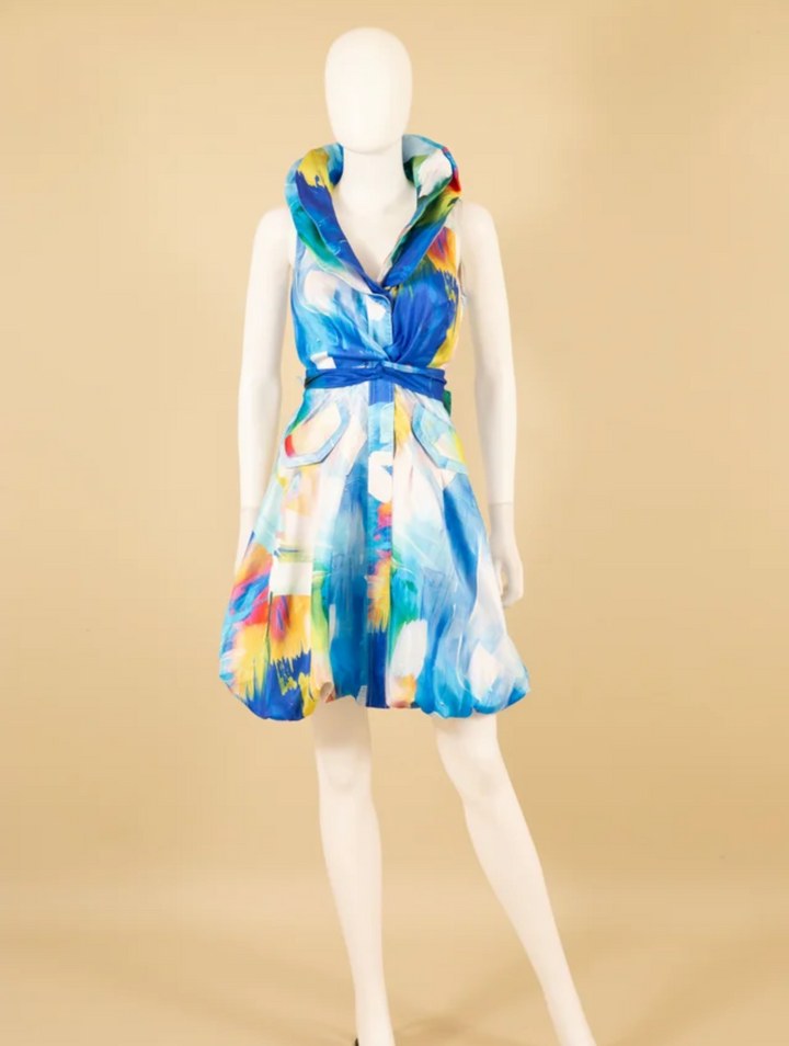 Samuel Dong's Printed Double Collar Bubble Dress (10 Color Options)