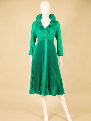 Samuel Dong's Pleated Dupioni Dress