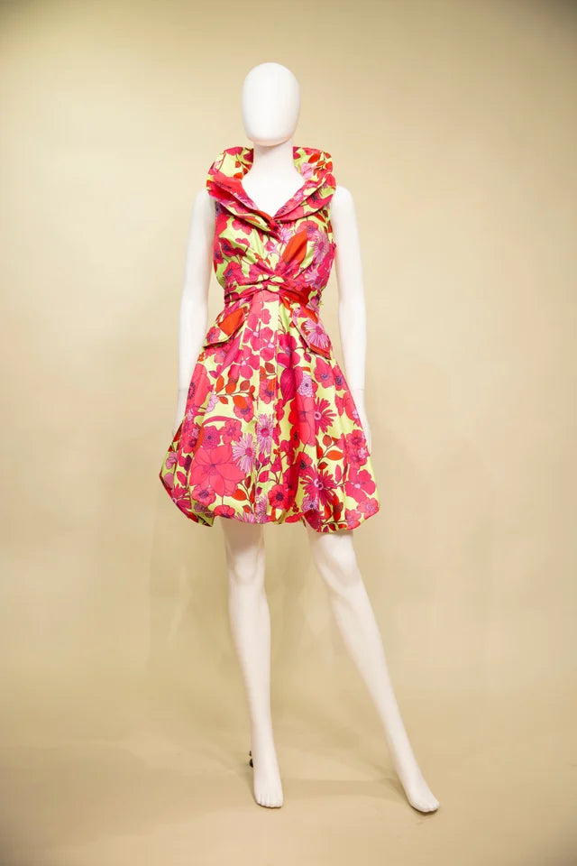 Samuel Dong's Print Double Collared Bubble Dress (17 Color Options)
