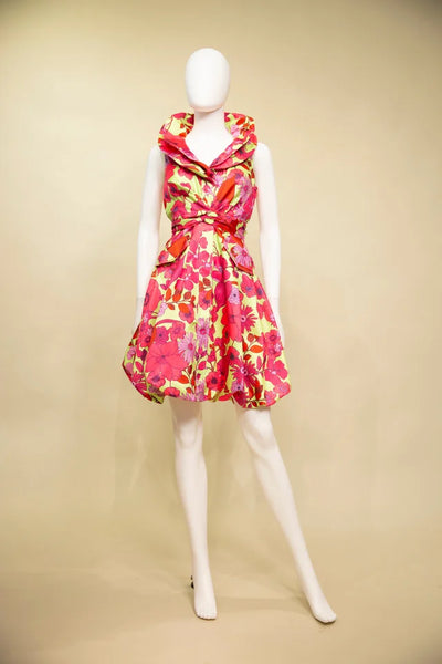 Samuel Dong's Print Double Collared Bubble Dress